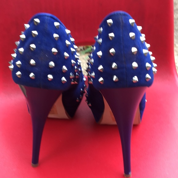 Blue with Spikes heels 5 1/2 with 1 inch platform - Picture 3 of 6